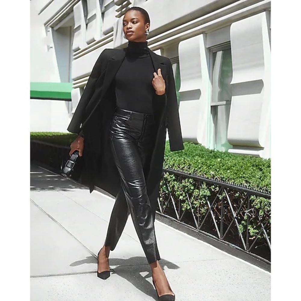 Express high waisted croc embossed faux leather pants